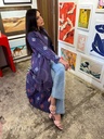 Indigo patterned wrap Abaya
