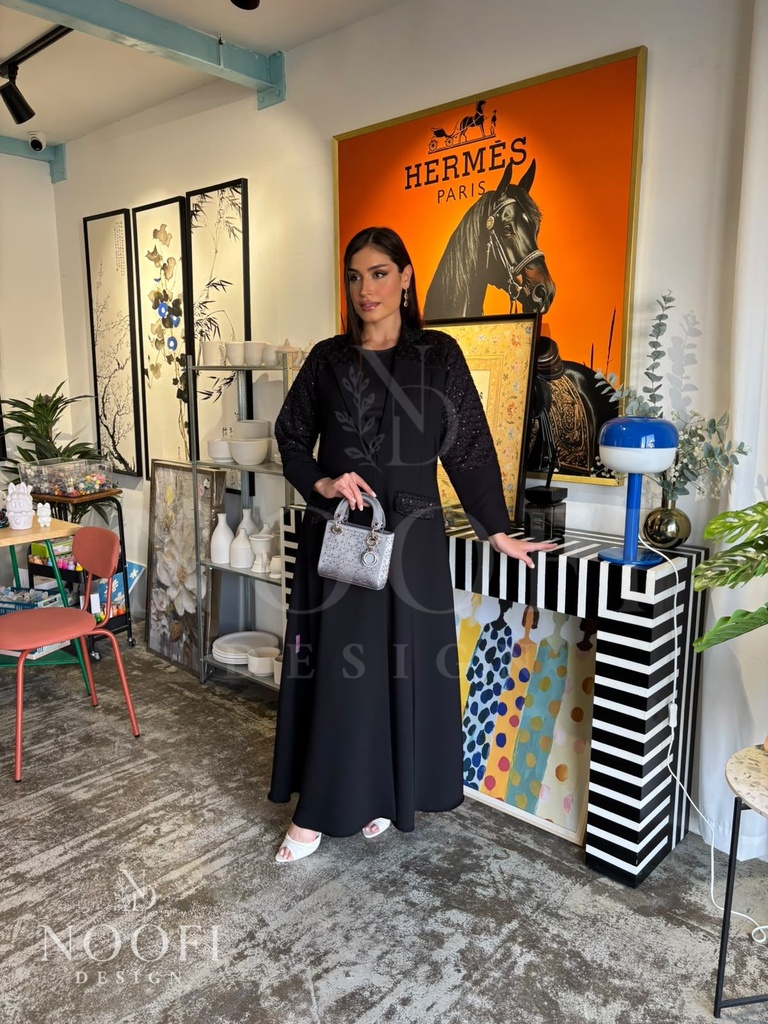 Black lace sleeves Abaya