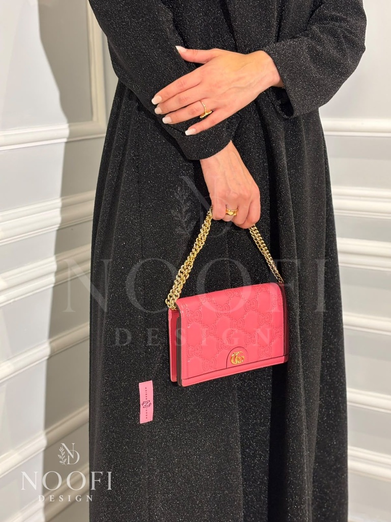 Black shimmer flowy Abaya