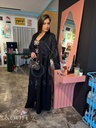 Black shimmer leopard Abaya