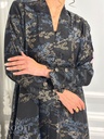 Charcoal blue-floral Abaya