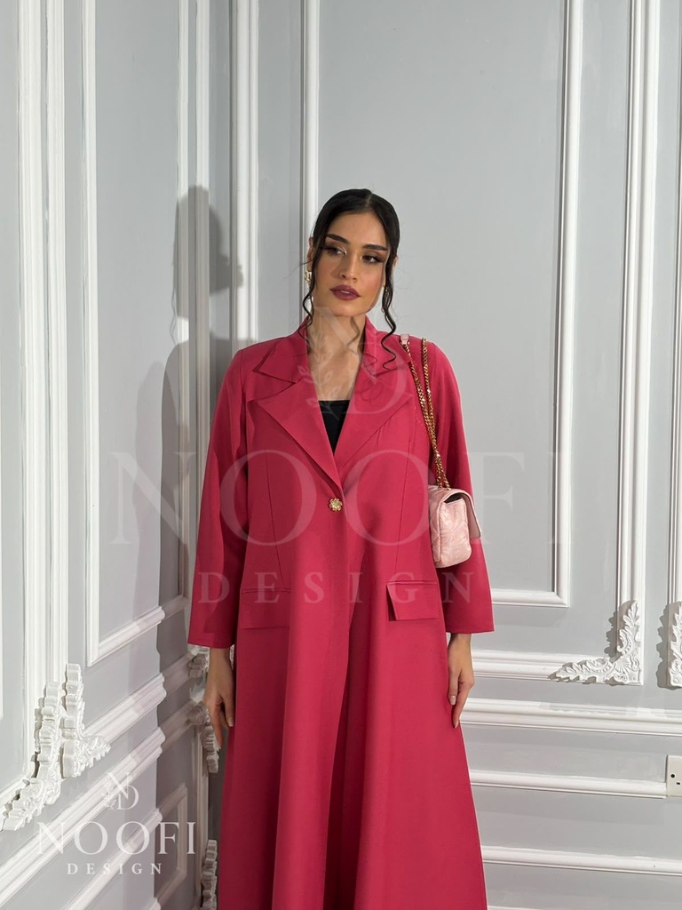 Crimson blazer coat Abaya