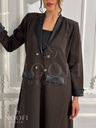 Espresso satin lapel Abaya