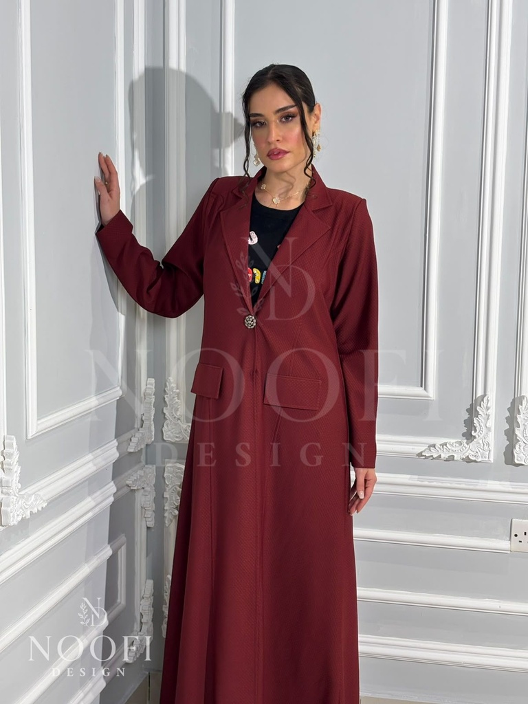 Maroon coat Abaya