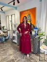Maroon plain Abaya