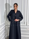 Navy pinstripe belted Abaya