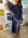 Navy print panels Abaya